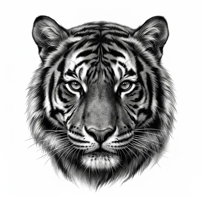 Realism tattoo design: a tiger face